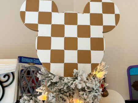 Checkered Mouse Head Christmas Tree Topper For Cheap