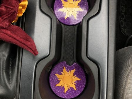 Lost Princess Sun Car Coasters - Set of 2 For Cheap