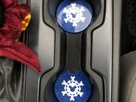 Snowflake Car Coasters - Set of 2 - CLEARANCE For Discount