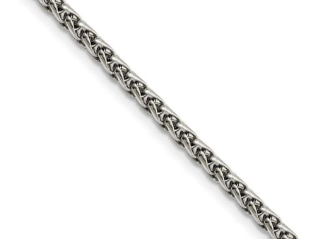 Men s 4mm Stainless Steel Wheat Chain Necklace For Sale