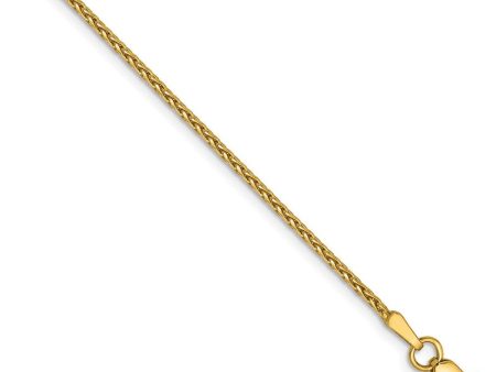 1.5mm 14k Yellow Gold Diamond Cut Round Wheat Chain Bracelet Cheap