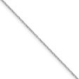 1mm 14k White Gold Diamond Cut Open Long Cable Necklace Chain For Sale