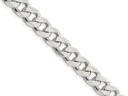 Men s 9mm Sterling Silver Solid Pave Curb Chain Necklace Online Sale