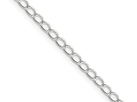 3mm, Sterling Silver Half Round, Solid Curb Chain Bracelet Cheap