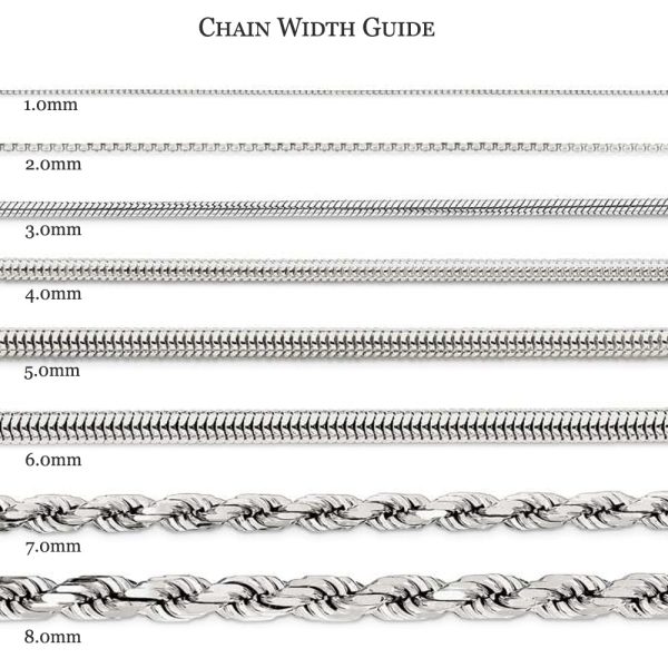 1mm 14k White Gold Diamond Cut Open Long Cable Necklace Chain For Sale