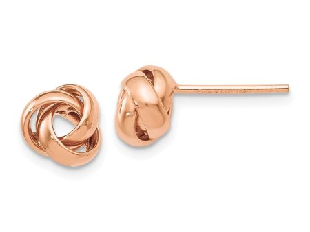 7mm Polished Love Knot Post Earrings in 14k Rose Gold Online Hot Sale