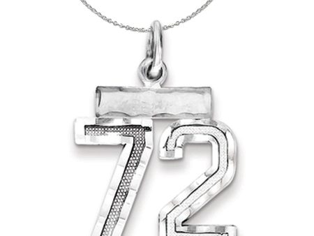 Sterling Silver, Varsity Collection, Small D C Number 72 Necklace Online