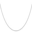 1mm 14k White Gold Diamond Cut Open Long Cable Necklace Chain For Sale