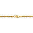 3mm 10k Yellow Gold Diamond Cut Hollow Rope Chain Necklace Hot on Sale