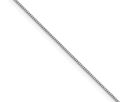 0.7mm 14k White Gold Solid Box Chain Lobster Clasp Necklace Online Hot Sale