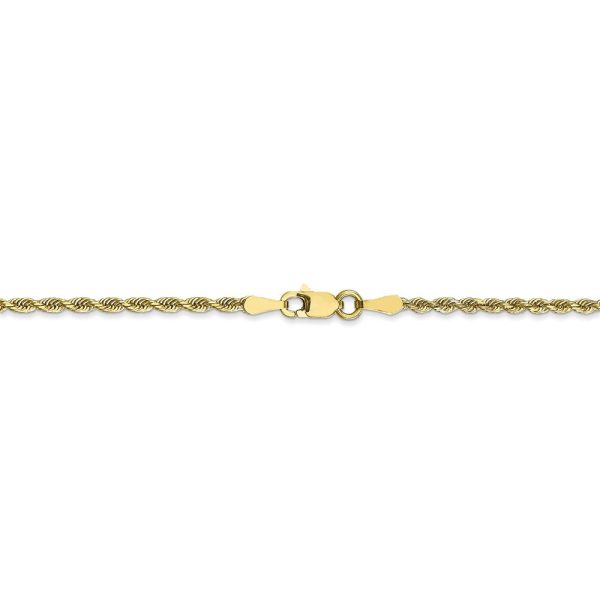 2mm 10k Yellow Gold D C Quadruple Rope Chain Bracelet on Sale