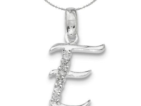 Sterling Silver and CZ, Lauren Collection, Initial E Necklace Online now