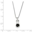 1 5 Cttw Black Diamond Love Knot Necklace in Sterling Silver For Sale