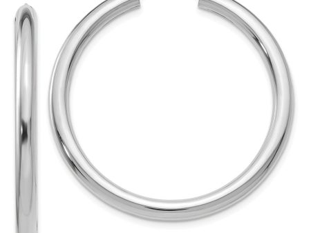 3mm x 35mm 14k White Gold Polished Endless Tube Hoop Earrings Cheap