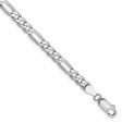 4.5mm, 14k White Gold, Flat Figaro Chain Bracelet Hot on Sale