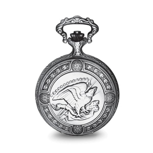 Charles Hubert Antique Chrome & Satin Eagle Medallion Pocket Watch Cheap