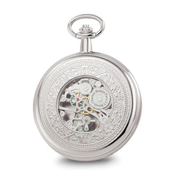 Charles Hubert Chrome-Finish Skeleton Dial Pocket Watch Online