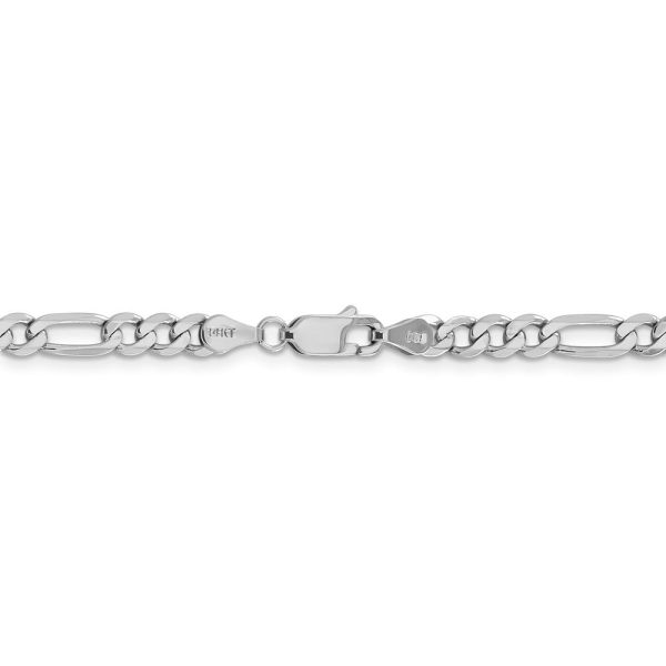 4.5mm, 14k White Gold, Flat Figaro Chain Bracelet Hot on Sale