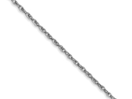 1.3mm 10k White Gold Solid Baby Rope Chain Necklace Fashion