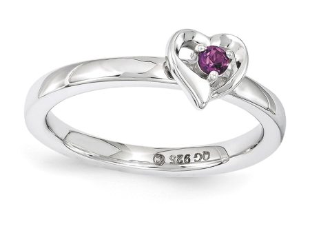 Sterling Silver Stackable Expressions Rhodolite Garnet 6mm Heart Ring Online