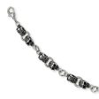 Men s Stainless Steel 12mm Tattooed Skull Chain Necklace, 24 Inch Discount