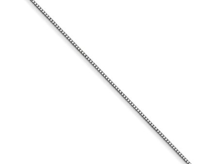 0.5mm, 14k White Gold, Solid Box Chain Necklace Fashion