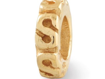 14k Yellow Gold Plated Sterling Silver Swirl Spacer Bead Charm Fashion