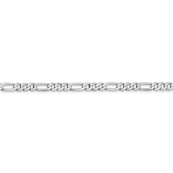 4.5mm, 14k White Gold, Flat Figaro Chain Bracelet Hot on Sale