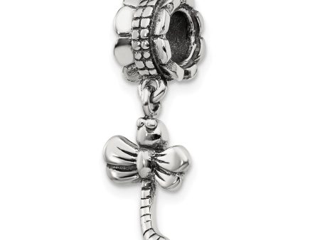 Antiqued Sterling Silver Dragonfly Dangle Bead Charm Hot on Sale