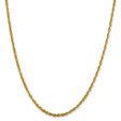 3mm 10k Yellow Gold Diamond Cut Hollow Rope Chain Necklace Hot on Sale