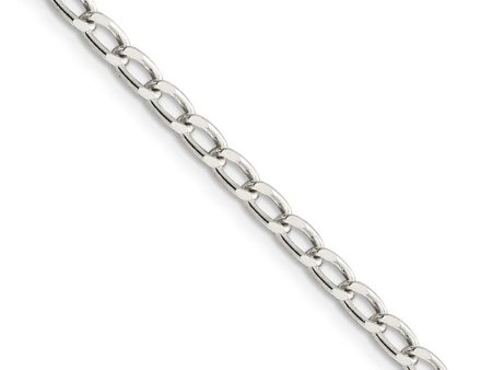 3.2mm, Sterling Silver Solid Open Curb Chain Bracelet on Sale