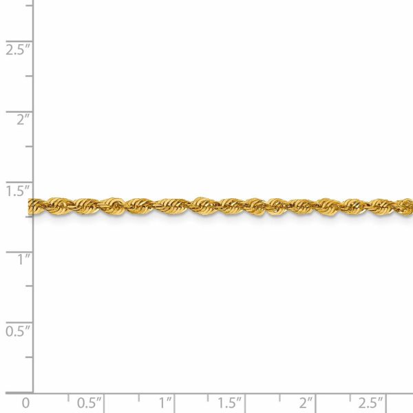 3mm 10k Yellow Gold Diamond Cut Hollow Rope Chain Necklace Hot on Sale