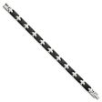 Men s Stainless Steel and Black Plated Cross Link Bracelet, 8.25 Inch Online now