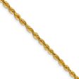 3mm 10k Yellow Gold Diamond Cut Hollow Rope Chain Necklace Hot on Sale