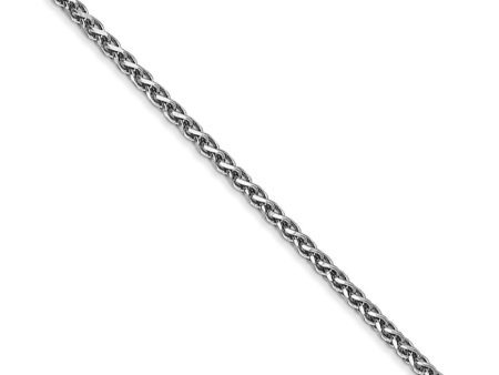 1.8mm 14k White Gold Solid Diamond Cut Spiga Chain Necklace Online Hot Sale