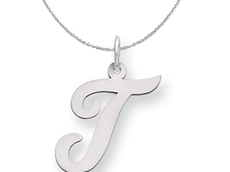 Silver Madison Collection LG Classic Script Initial T Necklace Online Hot Sale