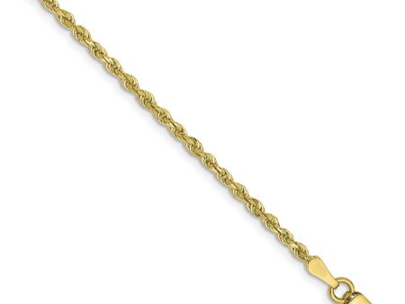 2mm 10k Yellow Gold D C Quadruple Rope Chain Bracelet on Sale