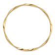 3mm 14k Yellow Gold Twisted Slip-on Bangle Bracelet Sale