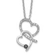 1 4 Ctw Black & White Diamond Double Heart Necklace in Sterling Silver Online now