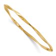 3mm 14k Yellow Gold Twisted Slip-on Bangle Bracelet Sale