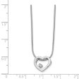 18mm .01ct Diamond Heart Necklace in Rhodium Plated Silver, 18-20 Inch Sale