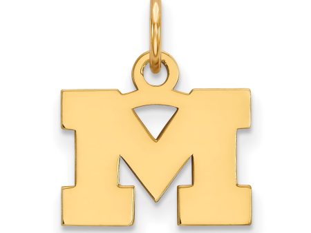 14k Gold Plated Silver U. of Michigan XS (Tiny) Initial M Charm Hot on Sale