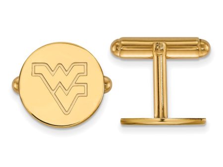 14k Gold Plated Silver West Virginia Univ. Cuff Links For Discount