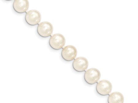 8-9mm, White FW Cultured Pearl & 14k Yellow Gold Clasp Necklace For Cheap