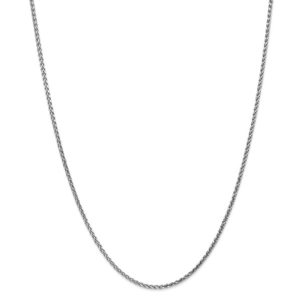 1.8mm 14k White Gold Solid Diamond Cut Spiga Chain Necklace Online Hot Sale