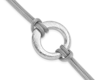 Sterling Silver Knotted Asymmetrical Circle Bracelet, 7.5 Inch Online