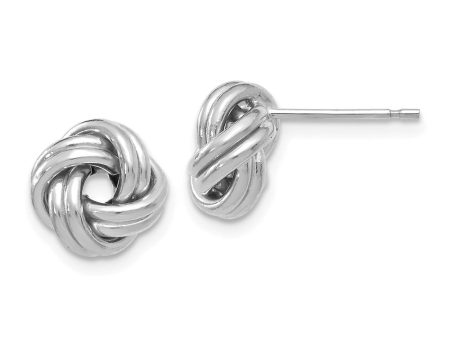 9.5mm (3 8 Inch) 14k White Gold Polished Love Knot Post Earrings Sale