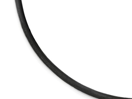 3mm Black Leather Textured Cord & Stainless Steel Clasp Necklace 18 In Online now