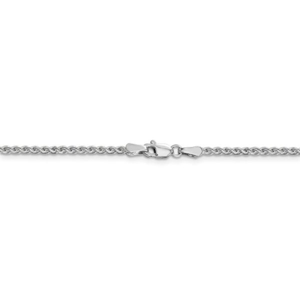 1.8mm 14k White Gold Solid Diamond Cut Spiga Chain Necklace Online Hot Sale