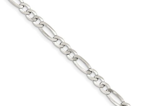 5.5mm Sterling Silver Flat Figaro Chain Bracelet on Sale